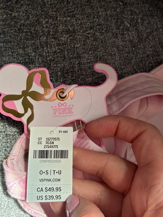NWT PINK Victoria\'s Secret x LOVE SHACK FANCY baseball cap with Rhinestone Logo main image 5